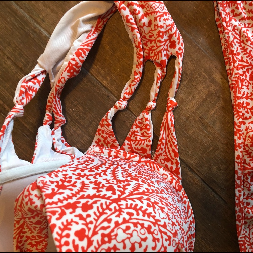 Aerie Orange and White Patterned Bikini - Picture 5 of 5